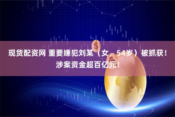 现货配资网 重要嫌犯刘某（女，54岁）被抓获！涉案资金超百亿元！